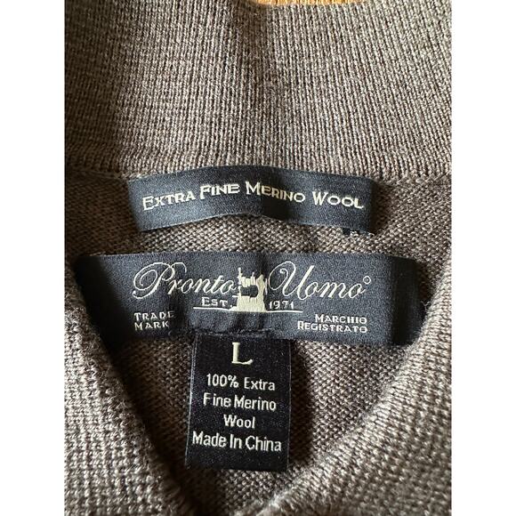 Pronto Uomo Extra Fine Merino Wool Sweater Size Large - Picture 2 of 5